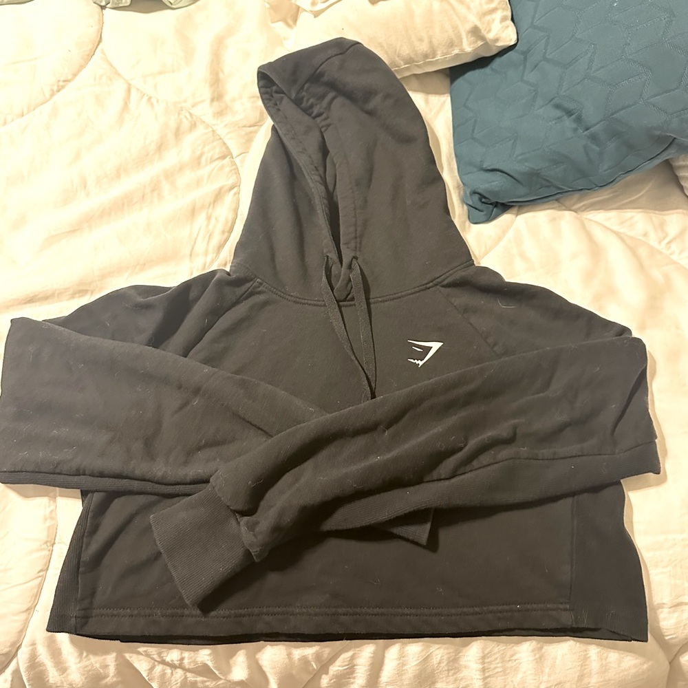 Small Gym shark black crop sweatshirt